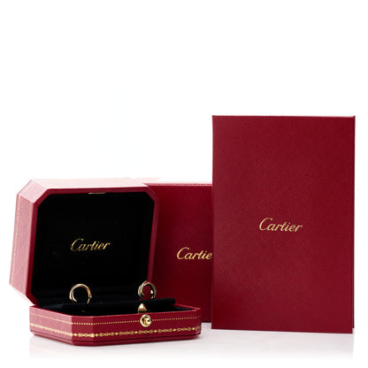 Cartier 18K Pink Yellow White Gold Small Trinity Hoop Earrings 6 of 6