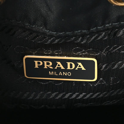 Prada Re-Nylon Saffiano Duet Bucket Crossbody Bag Black 6 of 10