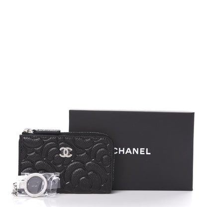 Chanel Caviar Camellia Embossed Key Holder Case Black 8 of 8