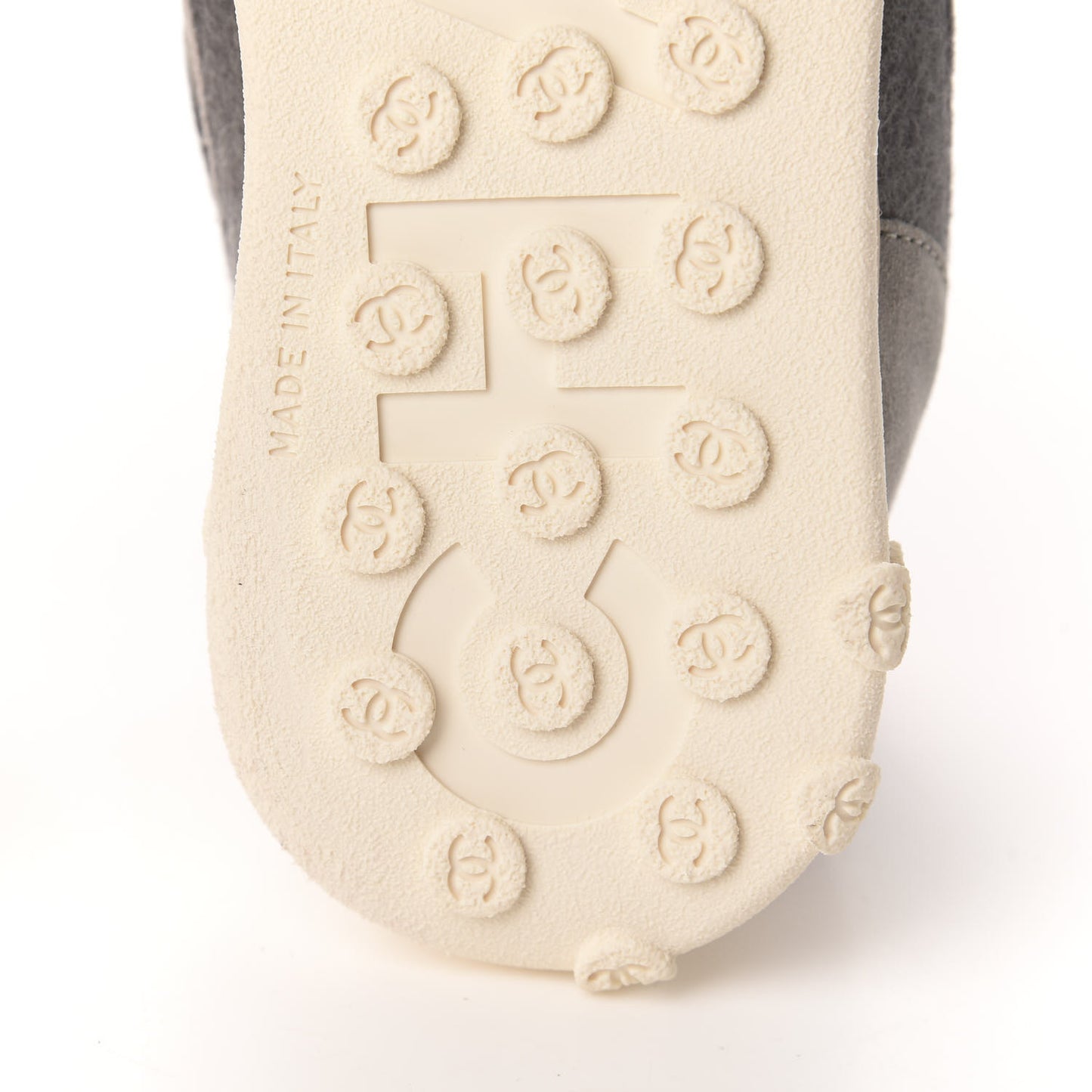 Wool Nylon Lambskin Suede Calfskin Womens Logo Sneakers 38.5 Grey Orange
