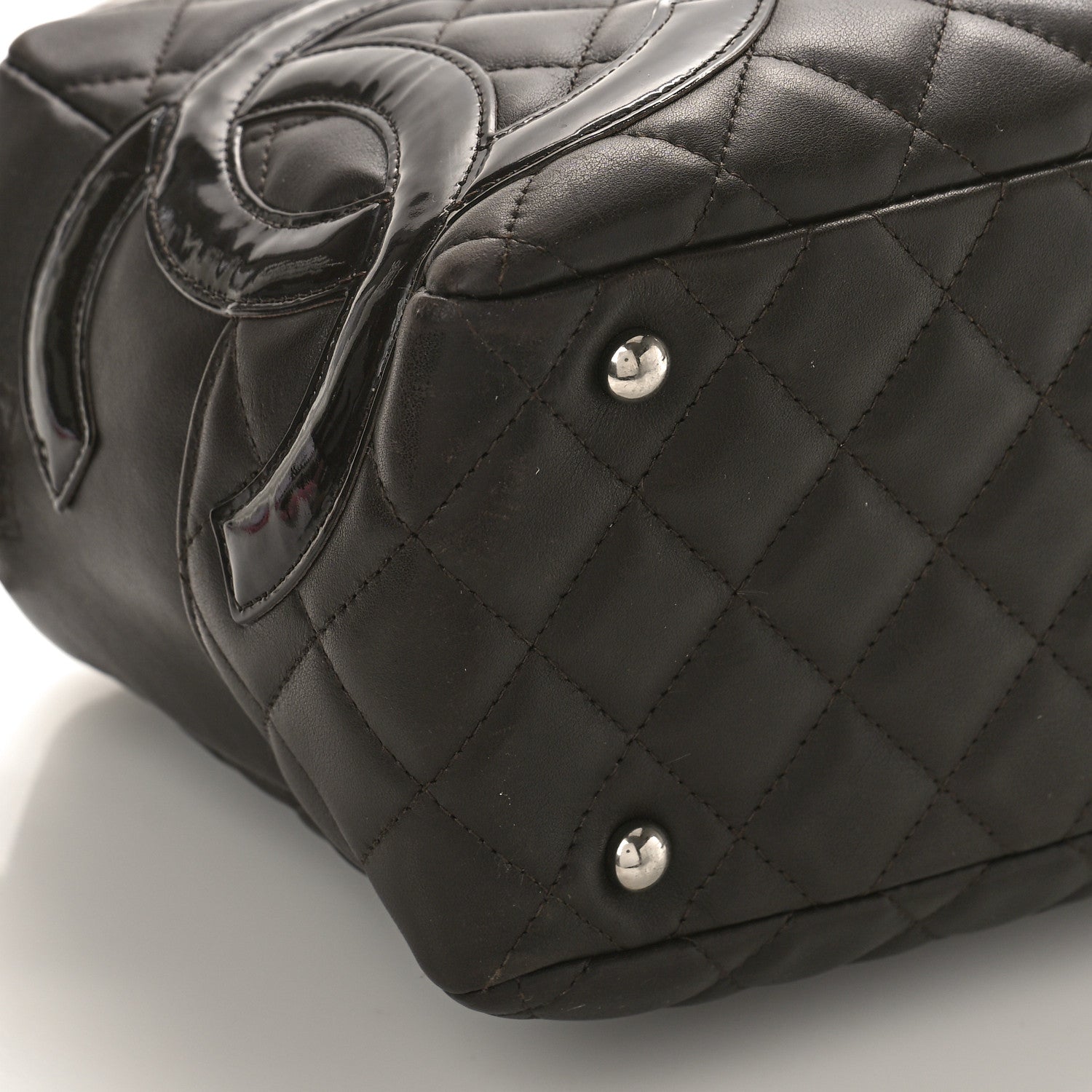 Chanel Calfskin Quilted Cambon Large Bowler Dark Brown 8 of 10
