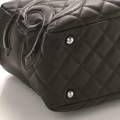 Chanel Calfskin Quilted Cambon Large Bowler Dark Brown 8 of 10