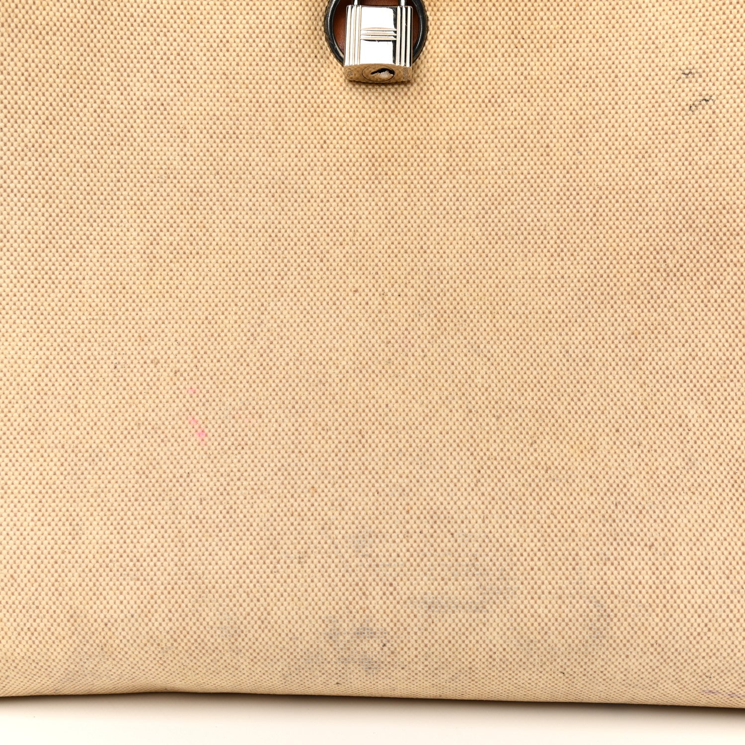 Hermes Toile Vache Calfskin Herbag PM 30 Black Natural 20 of 21