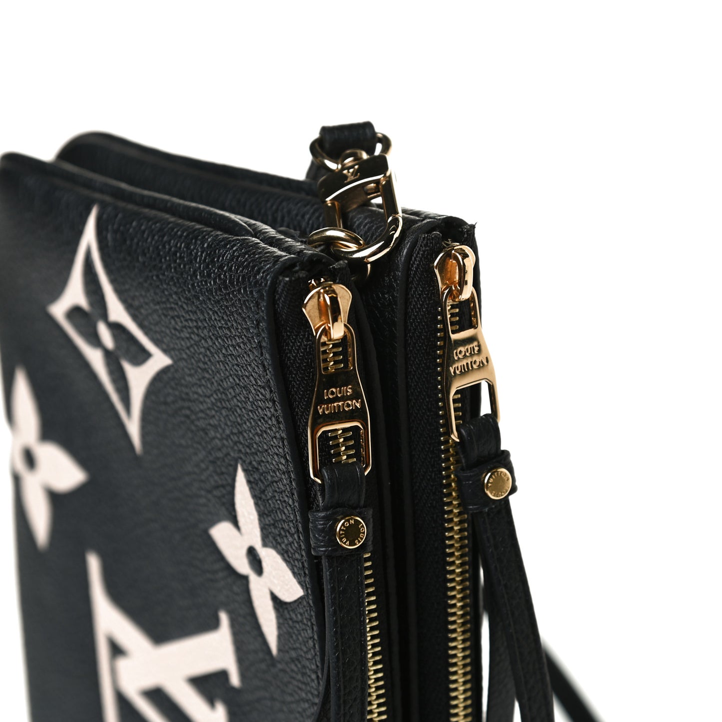 Empreinte Monogram Giant Double Zip Pochette Black Cream