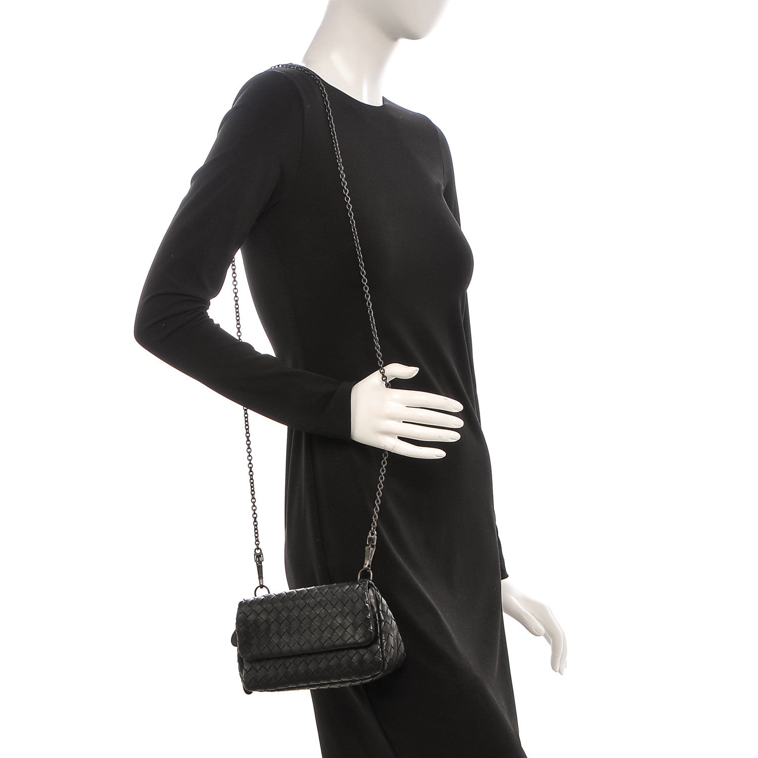 Bottega Veneta Nappa Intrecciato Mini Chain Messenger Black 2 of 10