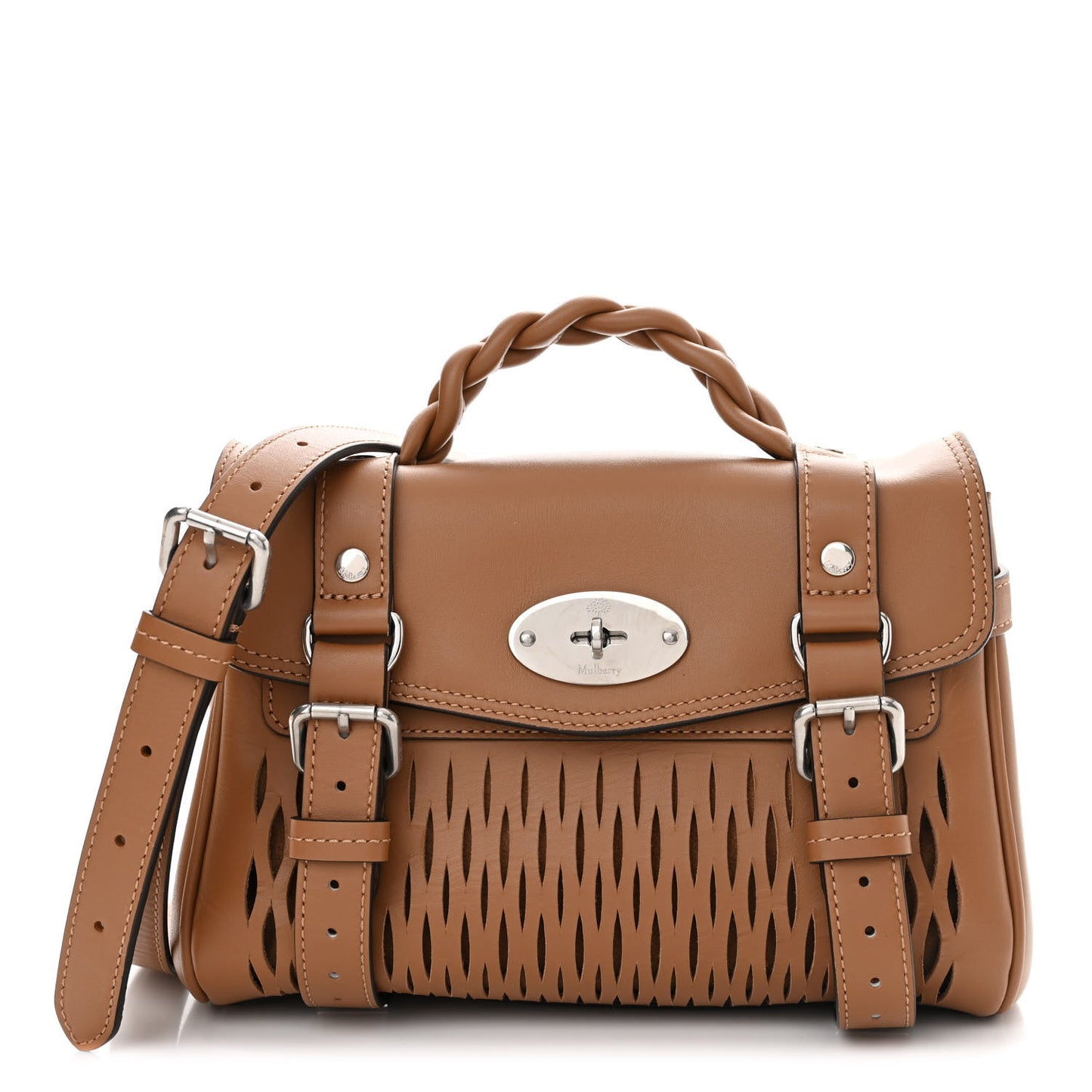 Classic Smooth Mesh Calfskin Mini Alexa Teak