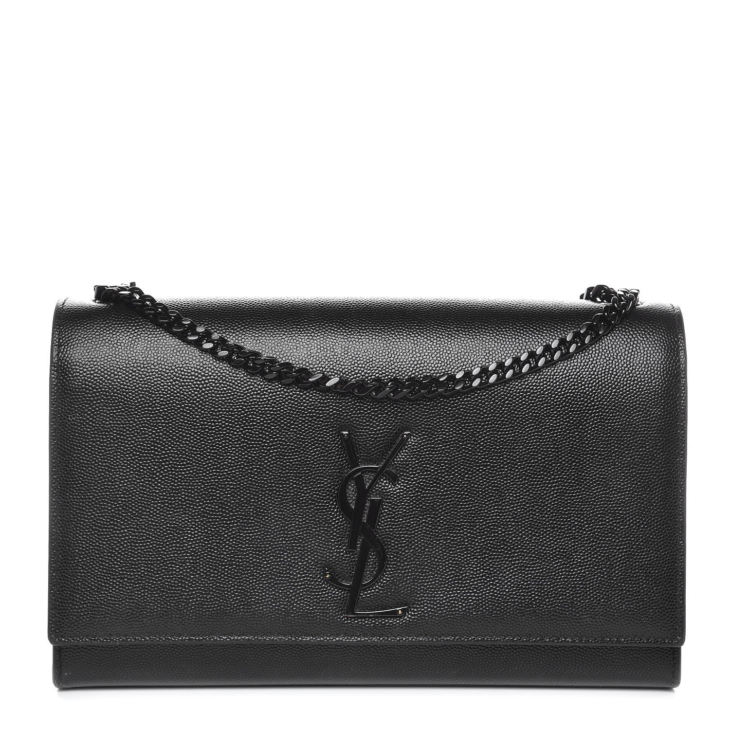 Saint Laurent Grain De Poudre Medium Classic Monogram Kate Satchel Black 1 of 7