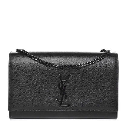 Saint Laurent Grain De Poudre Medium Classic Monogram Kate Satchel Black 1 of 7