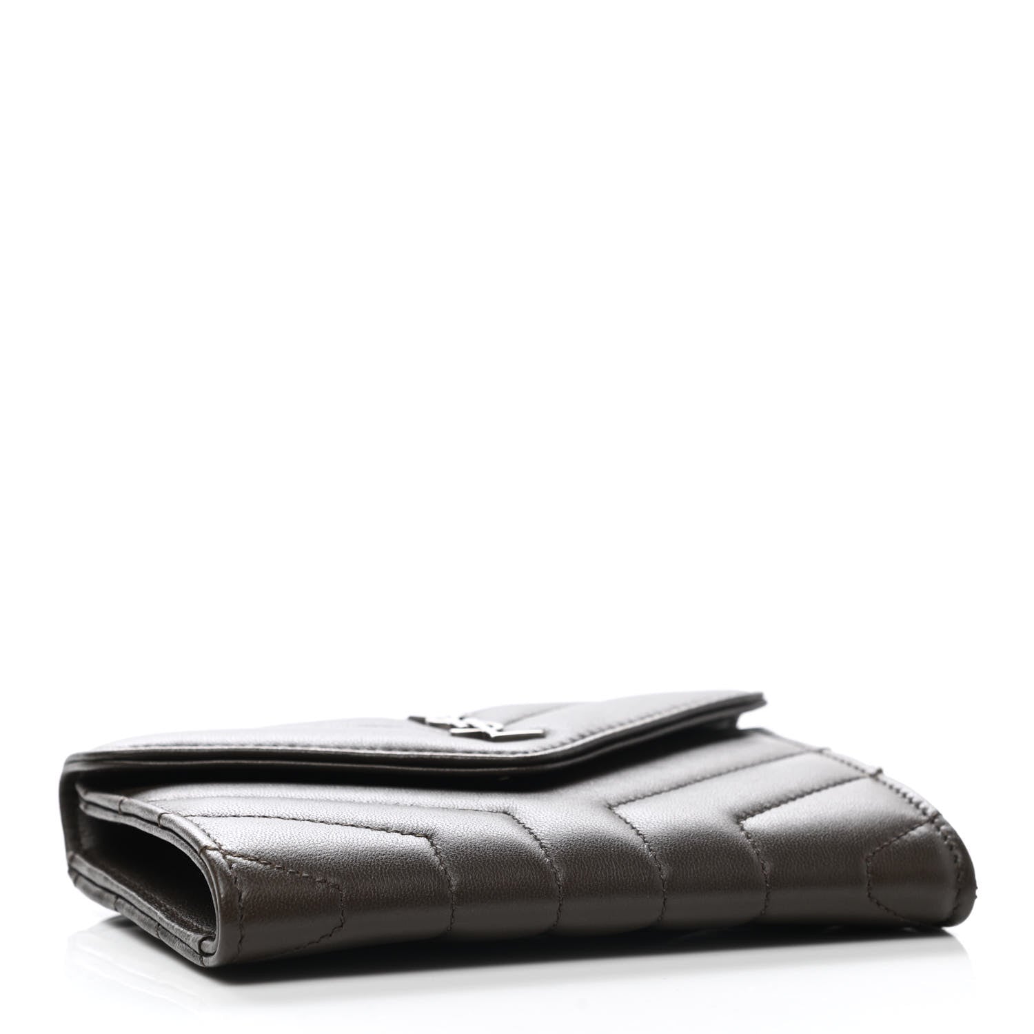 Saint Laurent Lambskin Y Quilted Monogram Small Loulou Envelope Wallet Faggio 4 of 8