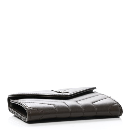 Saint Laurent Lambskin Y Quilted Monogram Small Loulou Envelope Wallet Faggio 4 of 8