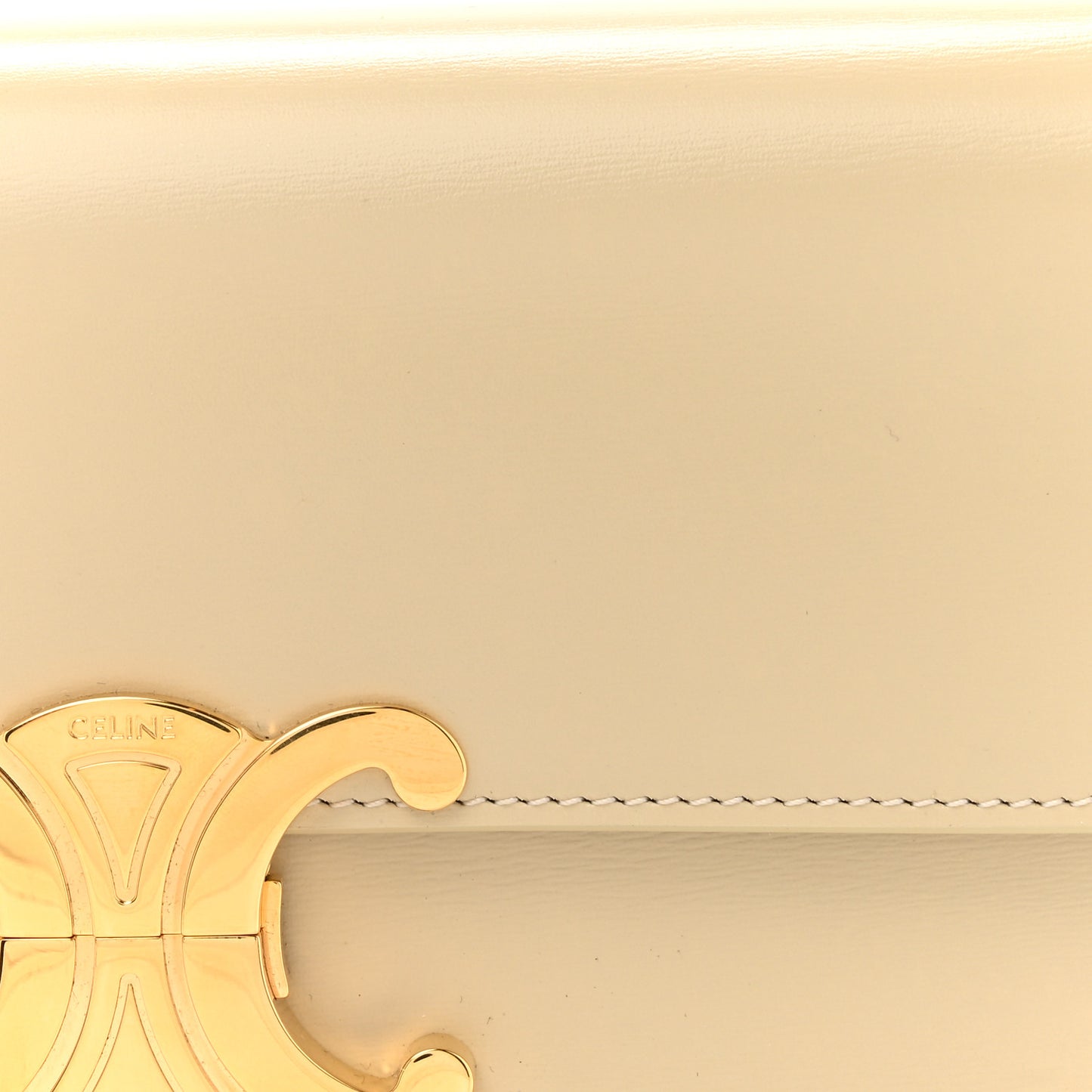 Natural Calfskin Triomphe Shoulder Bag Ivory