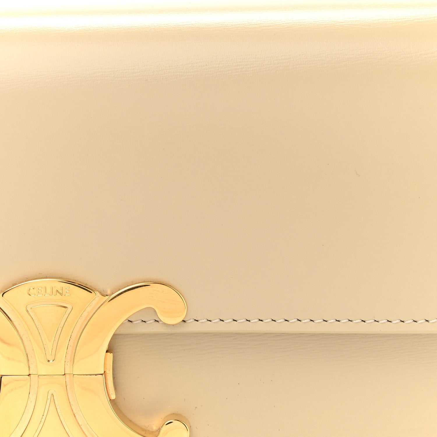 Celine Natural Calfskin Triomphe Shoulder Bag Ivory 9 of 14