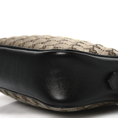 Gucci Monogram Matelasse Diagonal Small GG Marmont Chain Shoulder Bag Beige Black 18 of 21