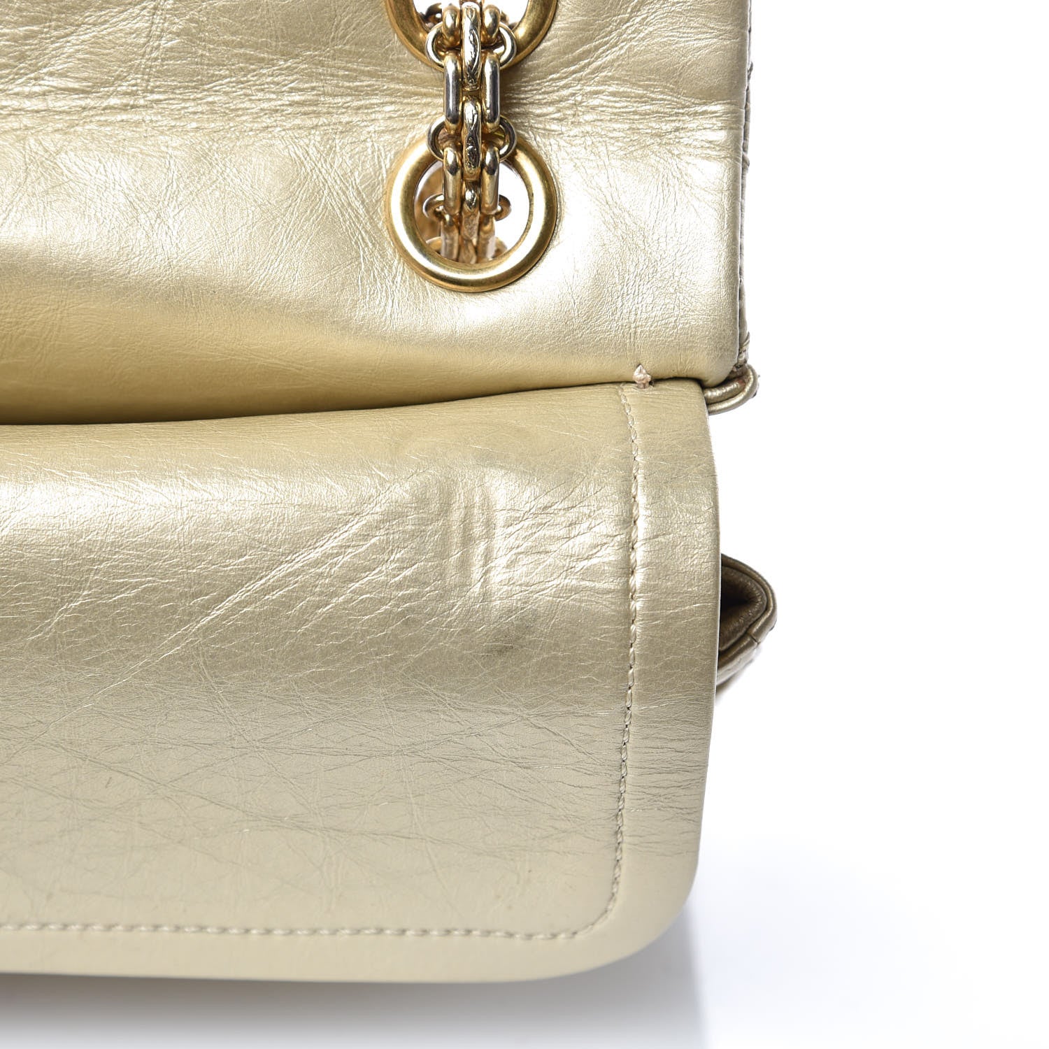 Chanel Metallic Aged Calfskin Quilted 2.55 Reissue 225 Flap Gold 10 of 14