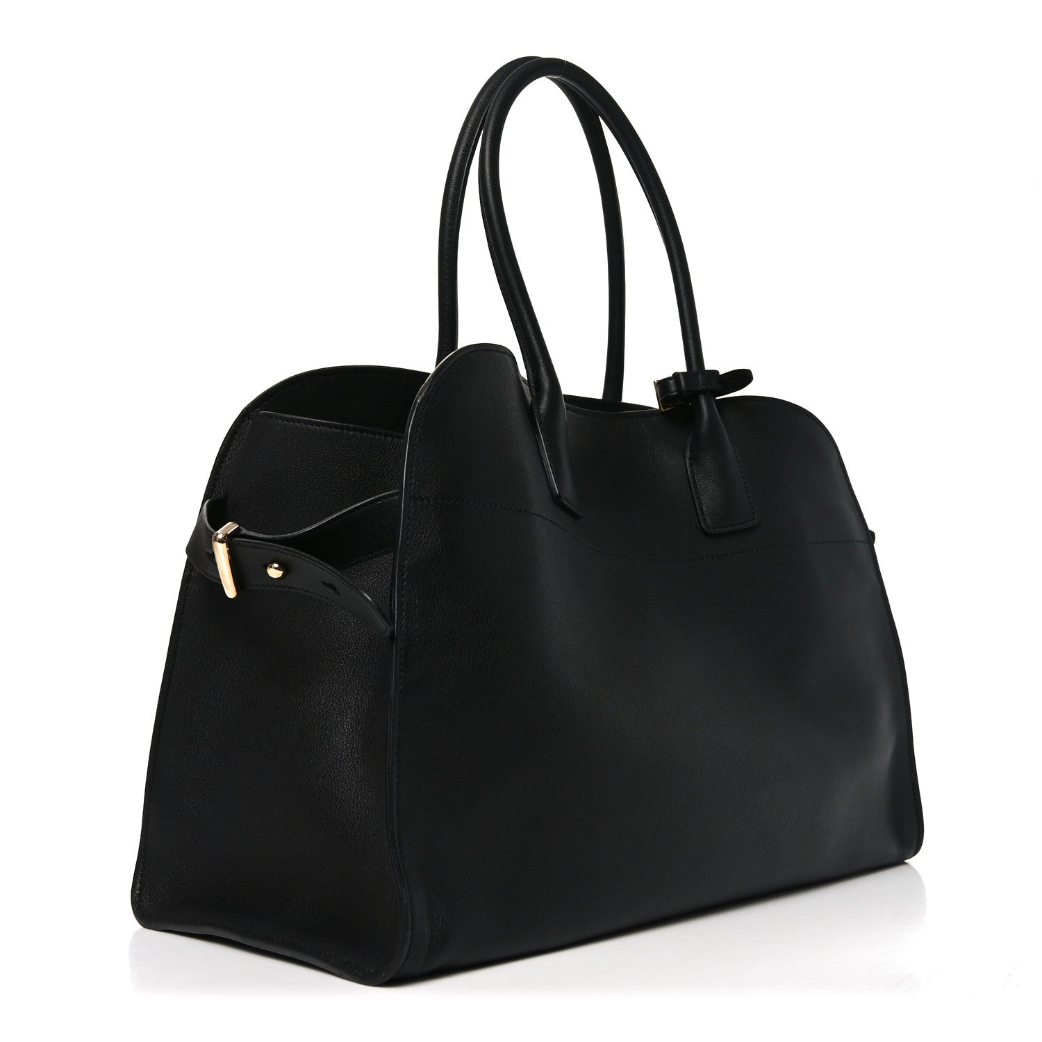 Prada Soft Grain Calfskin Large Tote Bag Black 3 of 9