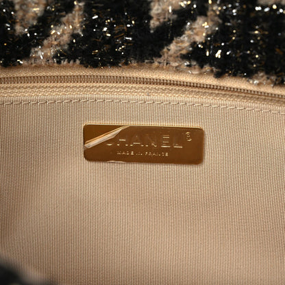 Chanel Tweed Large Chanel 19 Flap Beige Black 8 of 9