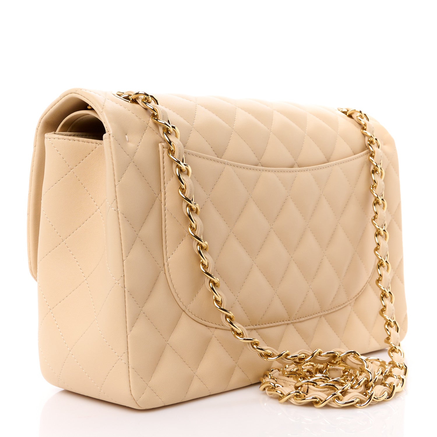 Chanel Lambskin Quilted Jumbo Double Flap Beige 3 of 12