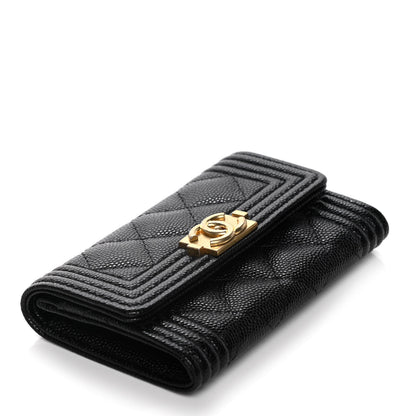 Chanel Caviar Quilted Boy Flap Card Holder Black 4 of 8