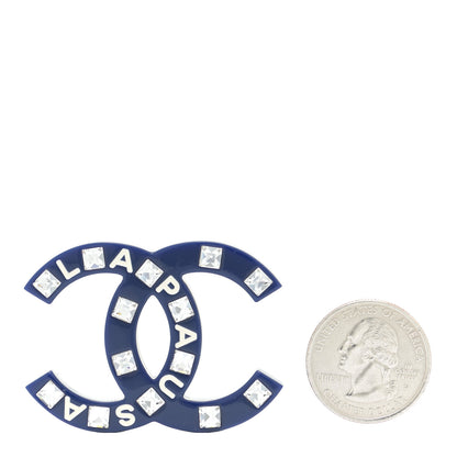 Chanel Resin Crystal La Pausa CC Brooch Blue 2 of 5