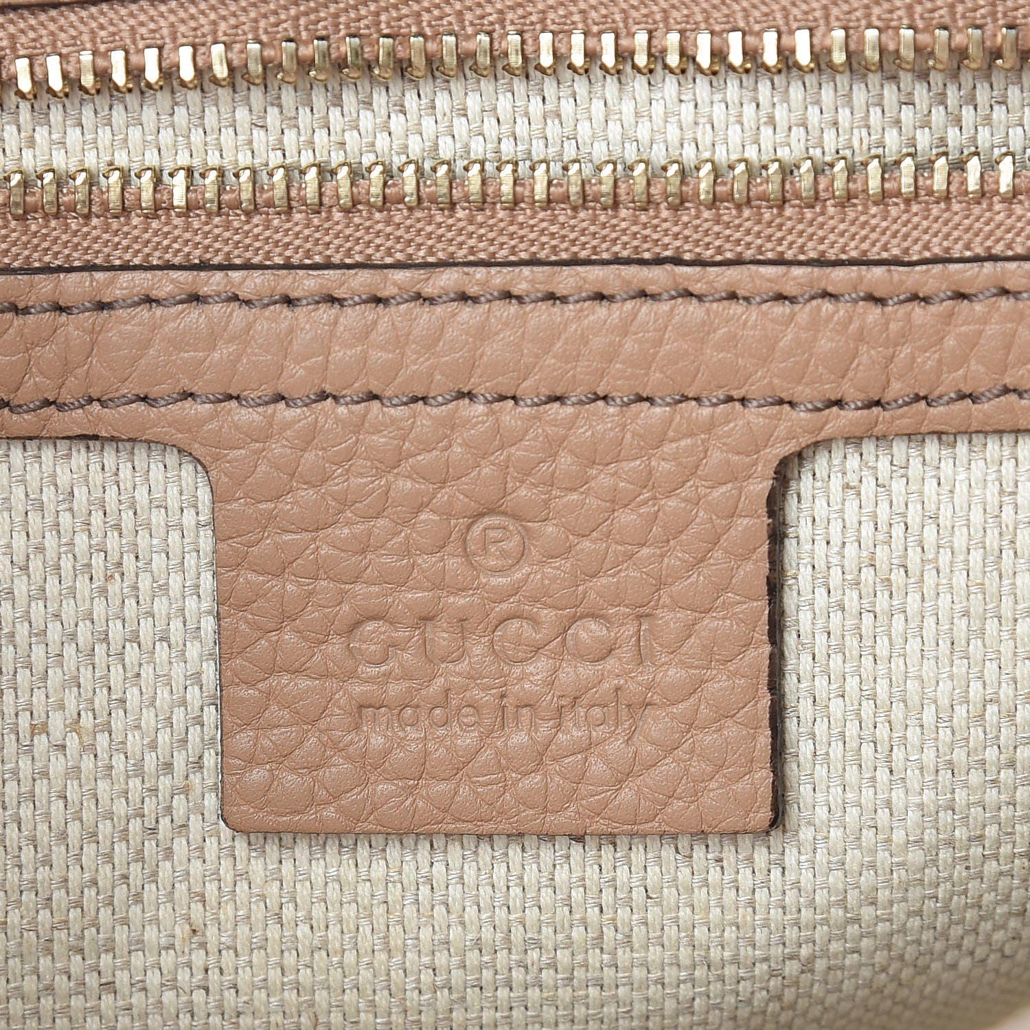 Gucci Pebbled Calfskin Medium Soho Flap Crossbody Camelia 6 of 9