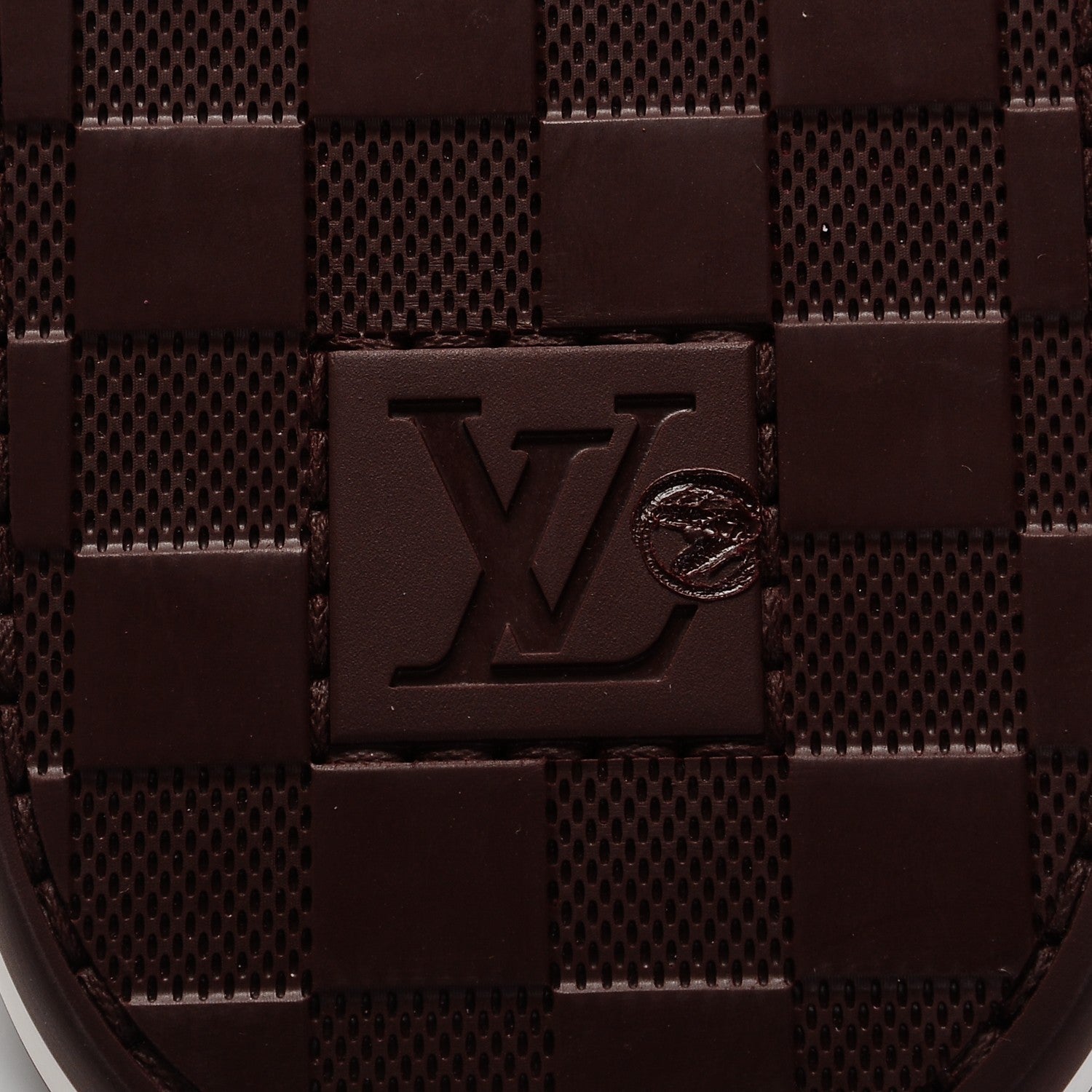 Louis Vuitton Mens Rubber Damier Keys Thong Sandals 6 Bordeaux 6 of 8
