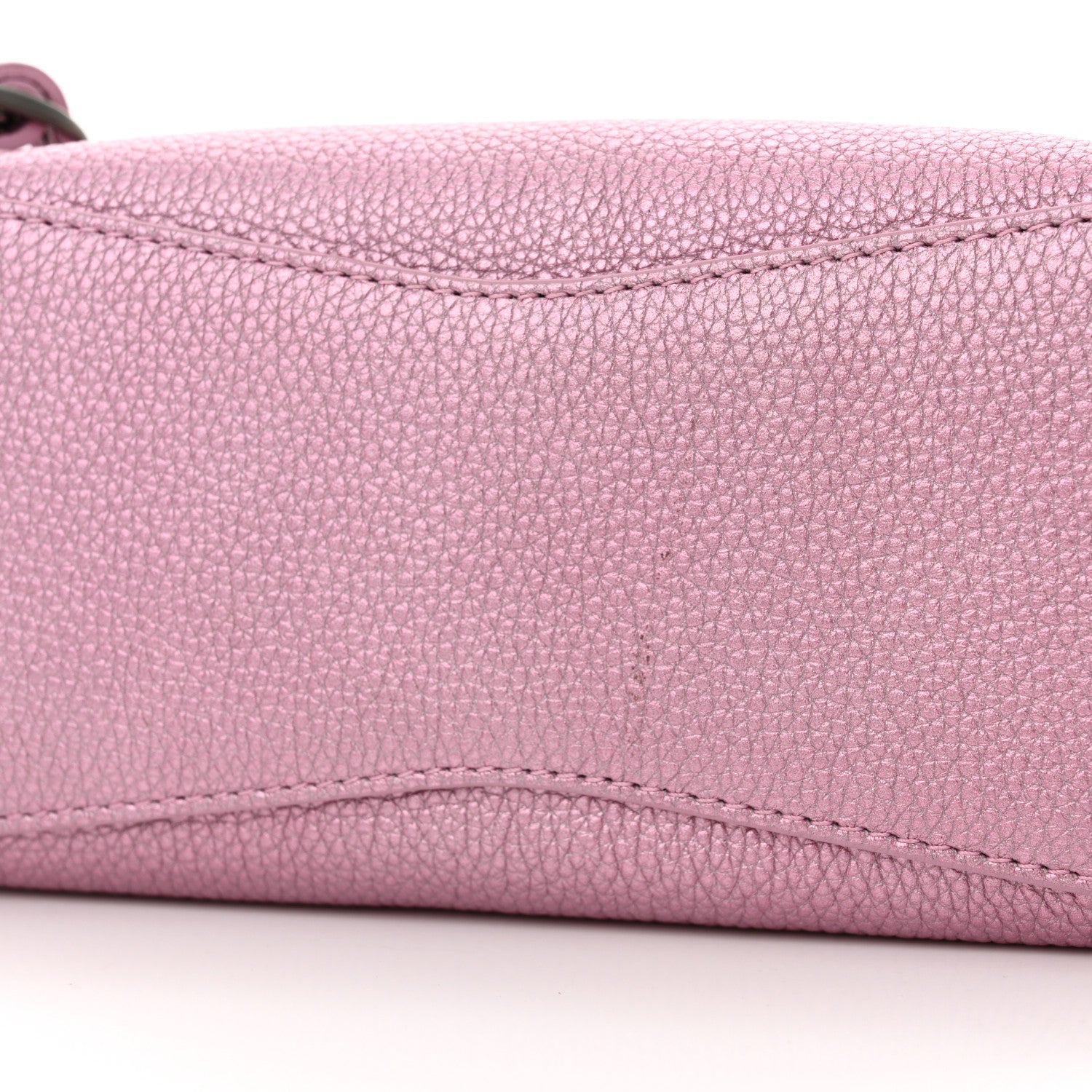 Balenciaga Metallic Grained Calfskin Neo Classic Silver Hardware Mini City Pink 14 of 15