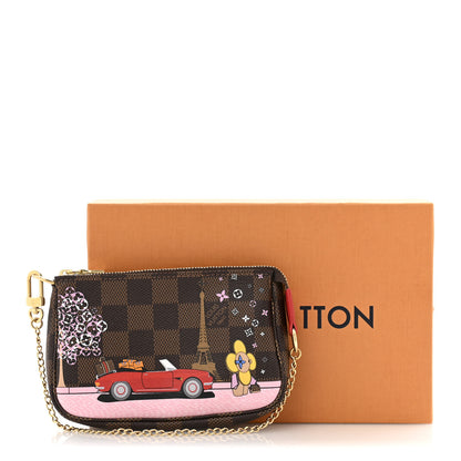 Louis Vuitton Damier Ebene 2019 Christmas Animation Mini Pochette Accessories Red 9 of 9