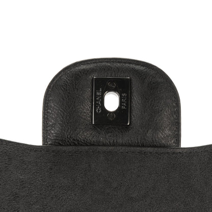 Chanel Crumpled Calfskin Quilted Jumbo Double Flap So Black 6 of 8