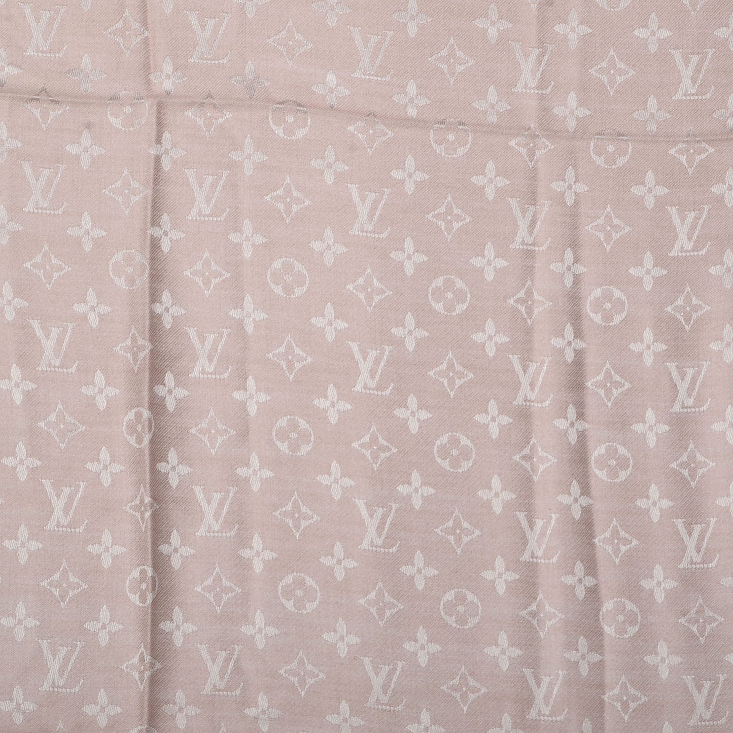 Silk Wool Monogram Denim Shawl Rose
