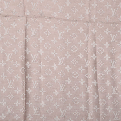 Louis Vuitton Silk Wool Monogram Denim Shawl Rose 1 of 5
