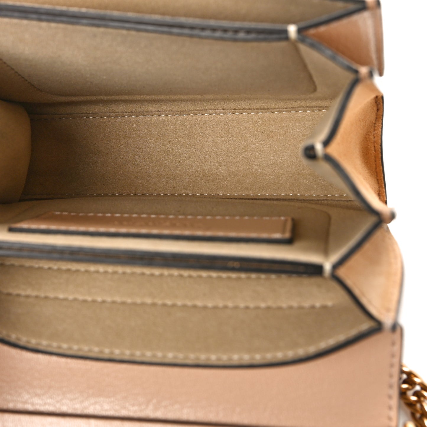 Goatskin Suede Mini GV3 Shoulder Bag Nude