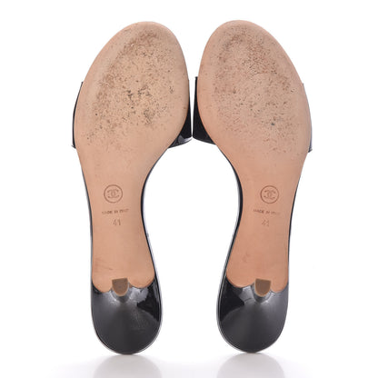 Chanel Patent Leather CC Mules 41 Black 7 of 7
