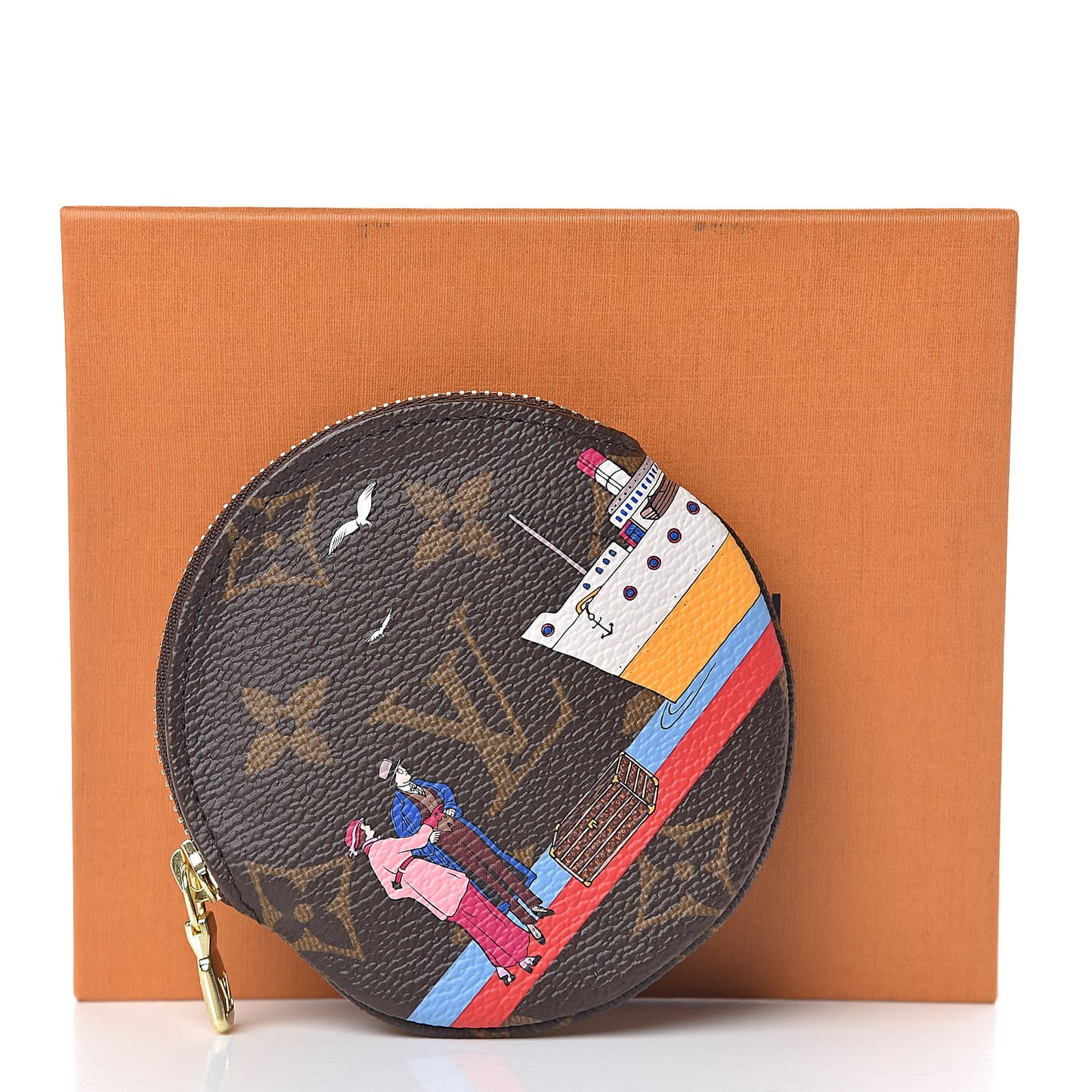 Monogram 2016 Christmas Animation Round Coin Purse Rouge