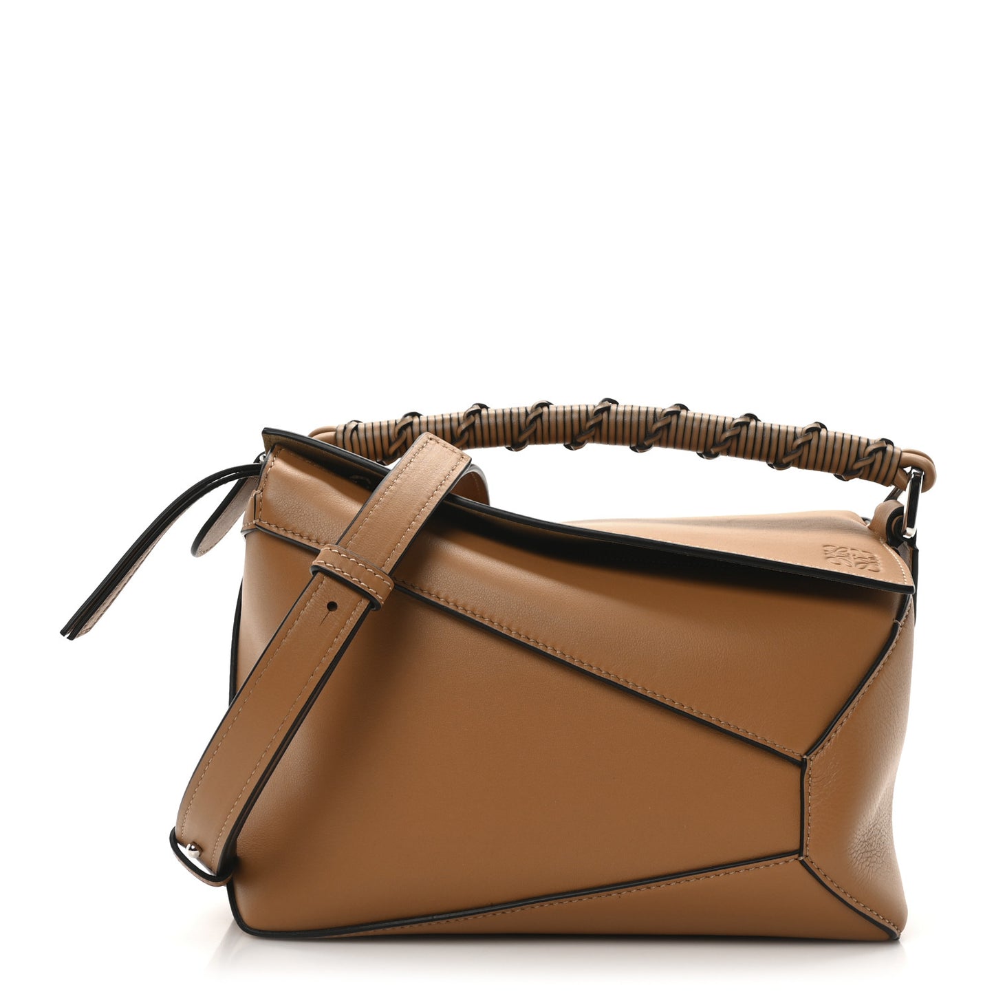 Calfskin Small Puzzle Edge Bag Warm Desert