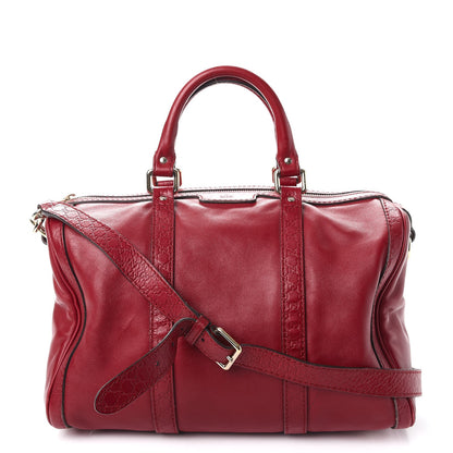 Gucci Calfskin Microguccissima Trim Medium Boston Raspberry Red 1 of 22