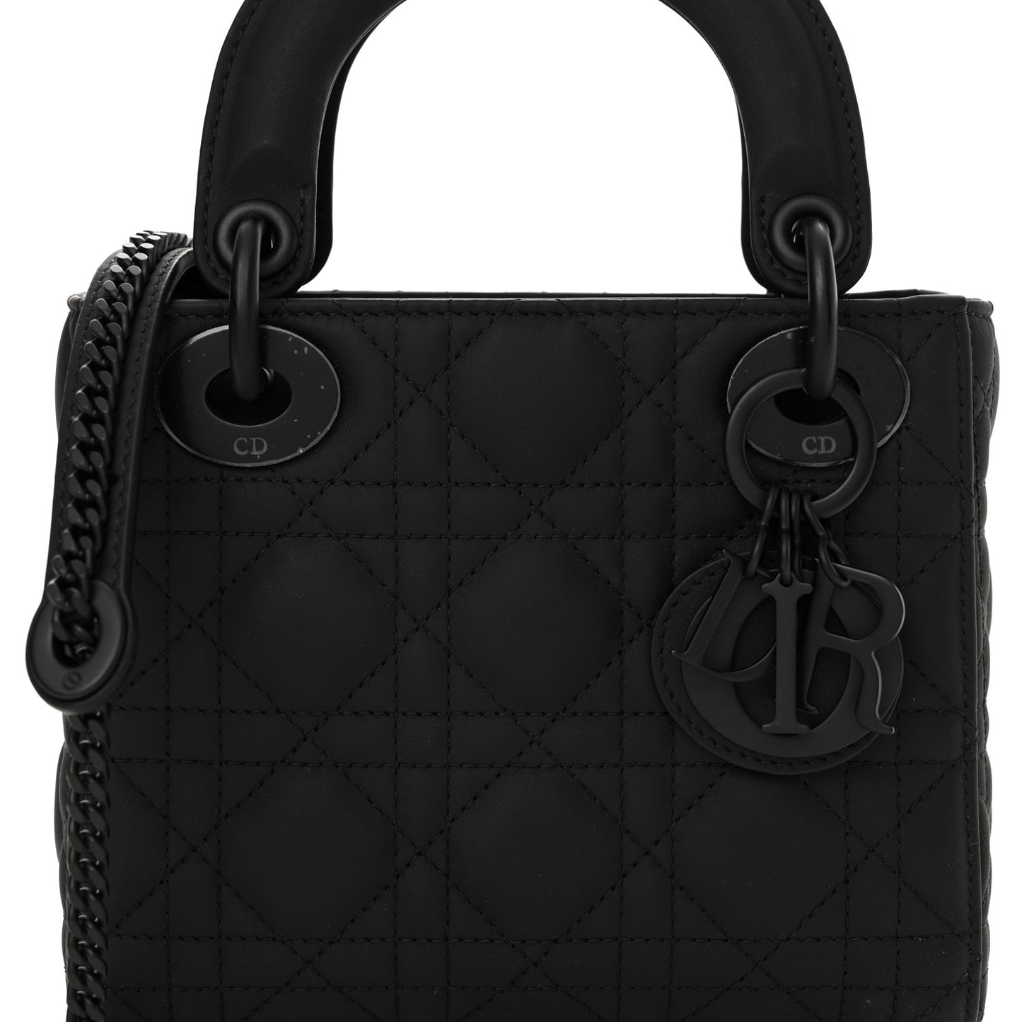 Ultra Matte Calfskin Cannage Mini Lady Dior Black