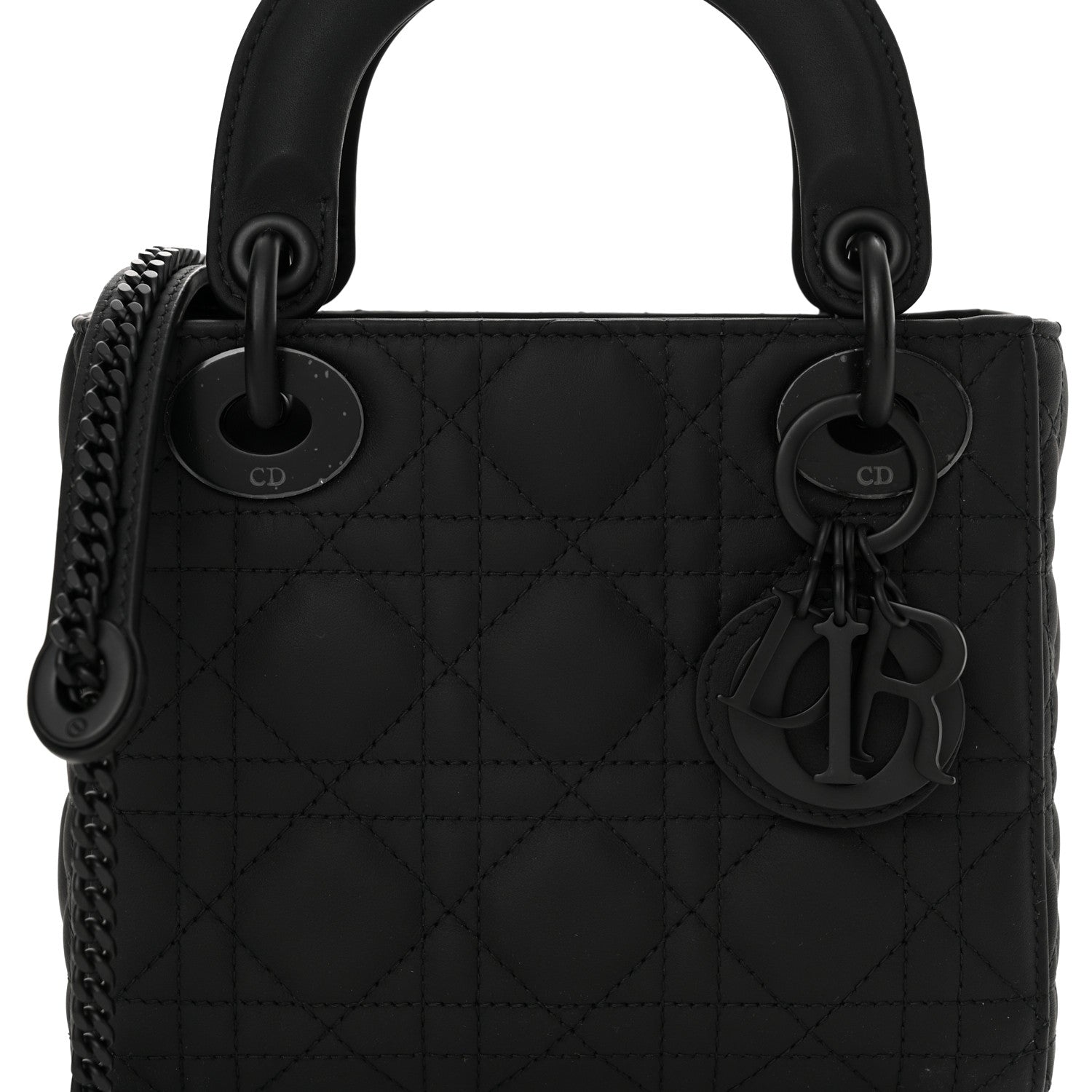 Christian Dior Ultra Matte Calfskin Cannage Mini Lady Dior Black 8 of 13