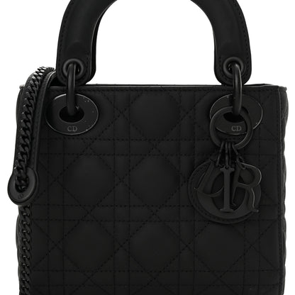 Christian Dior Ultra Matte Calfskin Cannage Mini Lady Dior Black 8 of 13