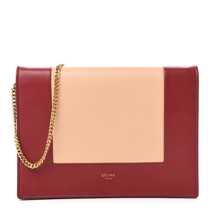 Celine Smooth Lambskin Frame Evening Chain Clutch Ruby Nude 1 of 10