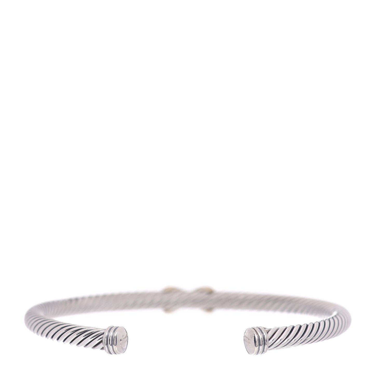 Sterling Silver 18K Yellow Gold 4mm X Station Cable Bracelet