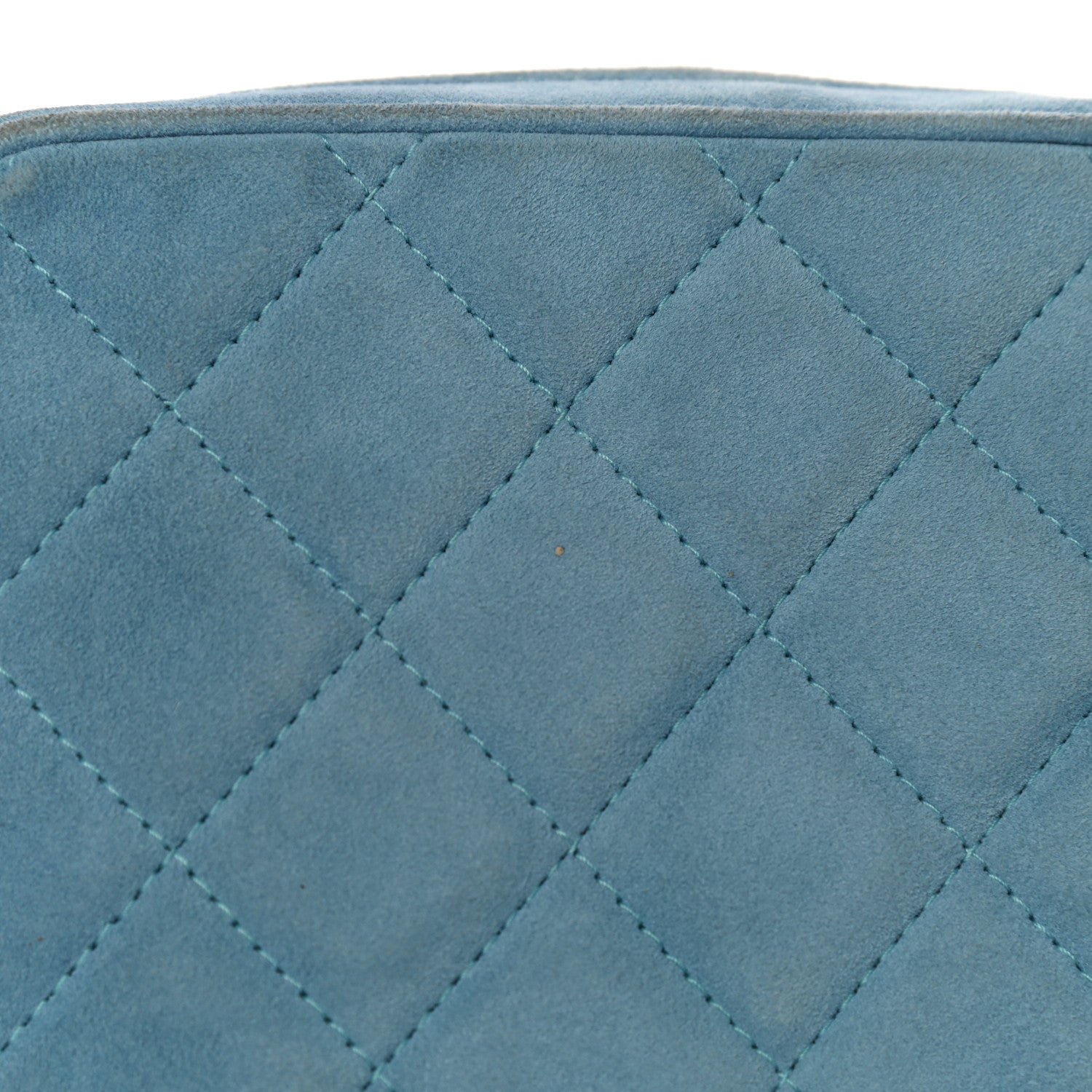 Chanel Suede Quilted Shoulder Bag Light Blue 19 of 20