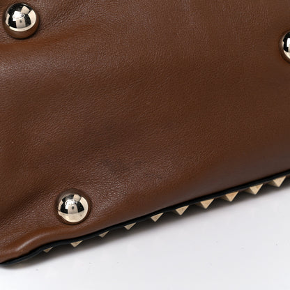 Valentino Garavani Vitello Medium Rockstud Tote Dark Noisette 12 of 21