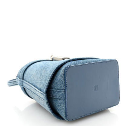 Givenchy Denim Shark Lock Bucket Bag Medium Blue 4 of 10