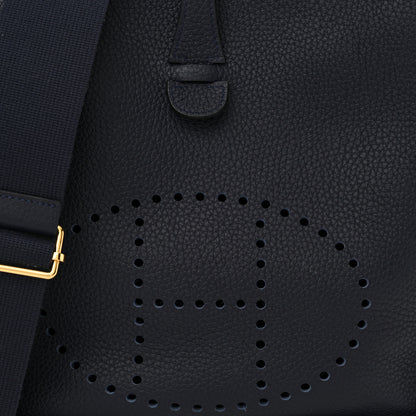 Hermes Taurillon Clemence Evelyne III PM Bleu Nuit 8 of 10