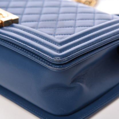 Chanel Lambskin Quilted Medium Boy Flap Blue 9 of 11