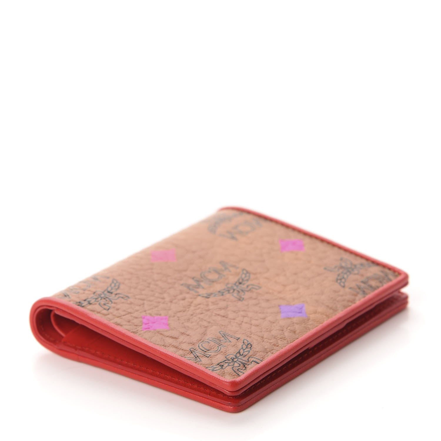 MCM Skyoptic Visetos ID Wallet Spectrum Diamond Cognac 4 of 7