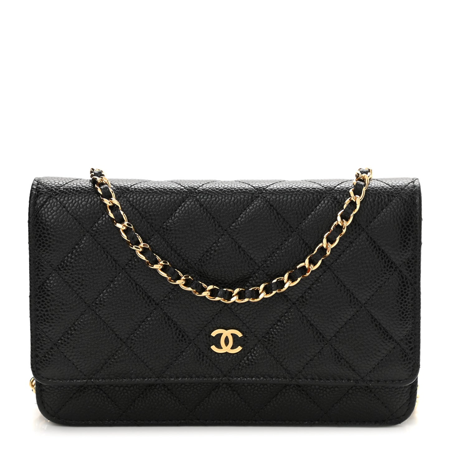 Caviar Quilted Wallet On Chain WOC Black