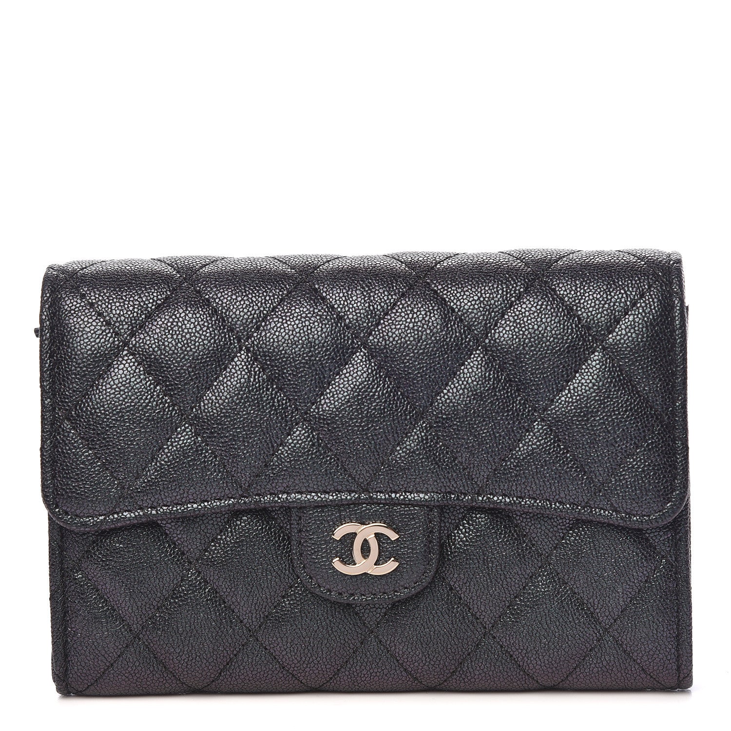 Chanel Iridescent Caviar Quilted Medium Flap Wallet Black 1 of 9