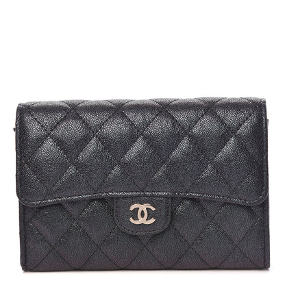 Chanel Iridescent Caviar Quilted Medium Flap Wallet Black 1 of 9