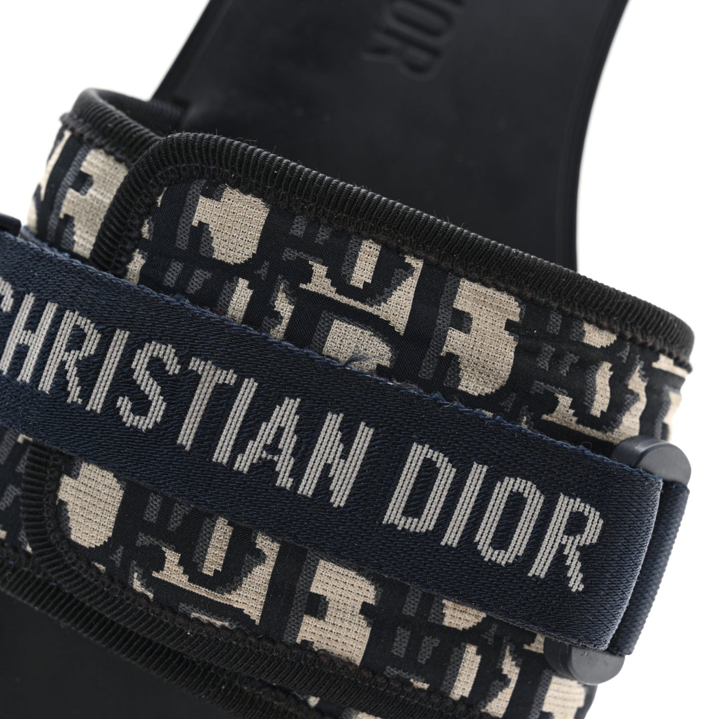 Nylon Oblique Dio(r)evolution Slide Sandals 36 Deep Blue